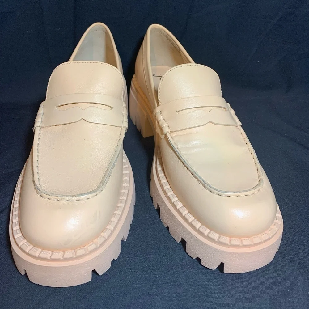 Free People Lyra Lug Sole Penny Loafer Shoes Women Size 8.5 Platform Chunky